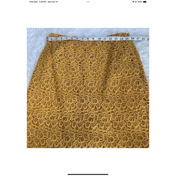 Anne Klein New York Woman’s Size 6 Crocheted Top And Skirt Mustard Yellow VTG - Picture 9 of 12